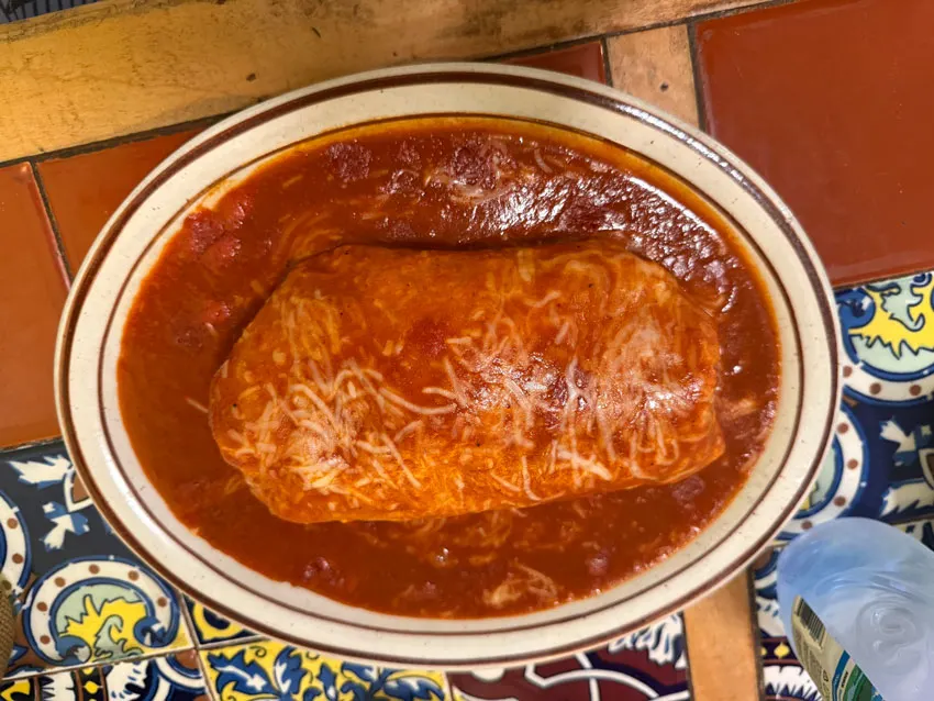 BurritoVille Mex Food - Burrito Mojado on a Plate